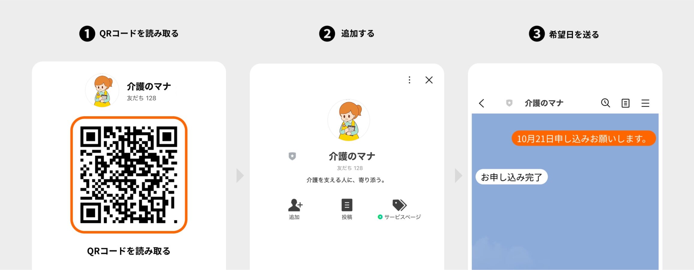 LINE登録ステップ