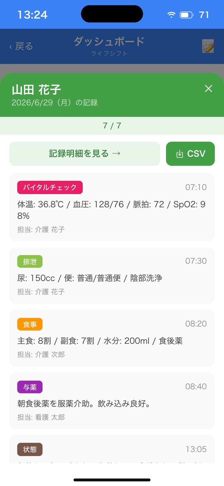 1人の記録